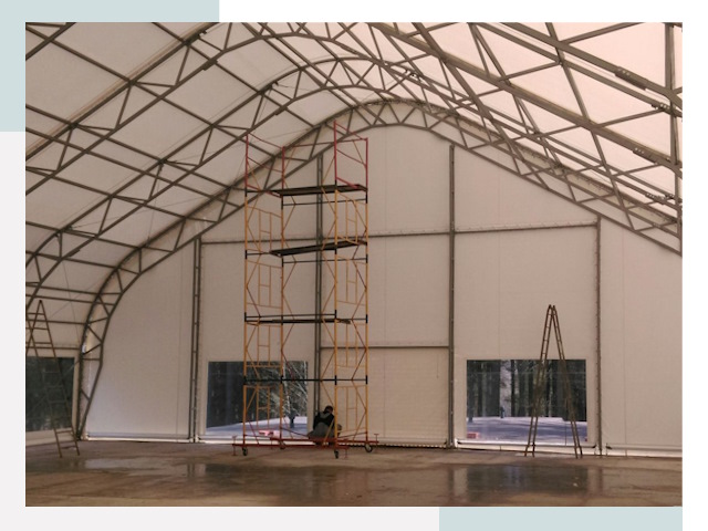 Шатровые ангары в Кушве